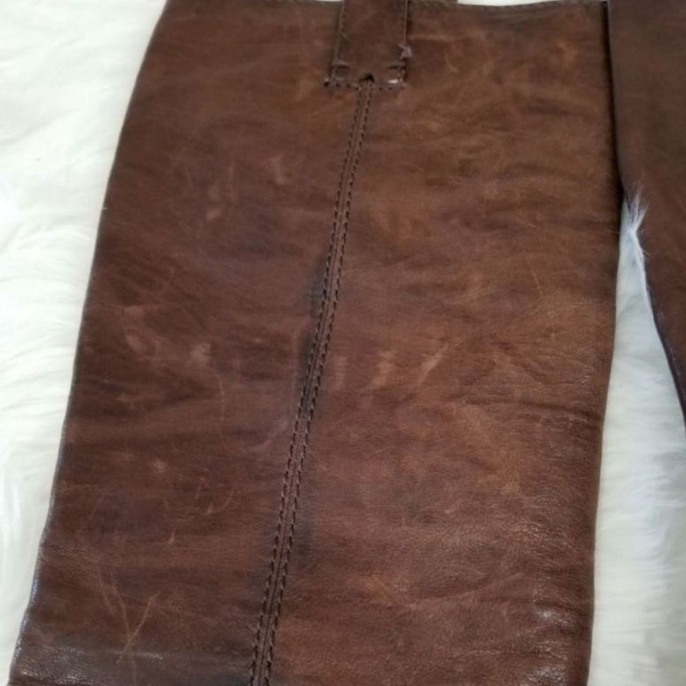 Frye Brown Leather Steffi Harness Tall Boots CL - Picture 7 of 8